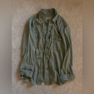 Button up oversized Oxford shirt